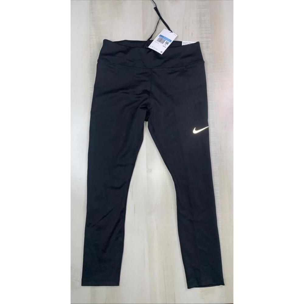 Nike Fast Tight Fit Mid Rise Black Mesh Ankle Crop Legging Womens M NWD-12730